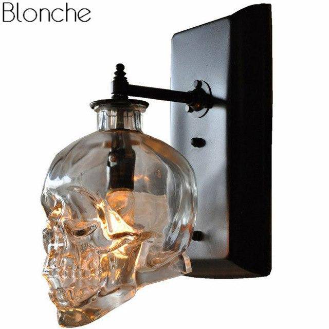 Skull Glass Φωτιστικό τοίχου κρανίου