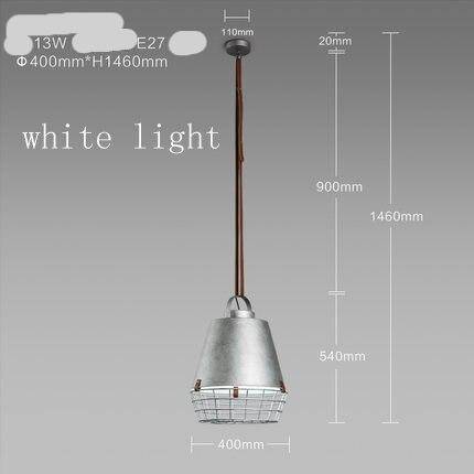 Βιομηχανικό κρεμαστό φωτιστικό LED με γκρι αμπαζούρ κλουβί