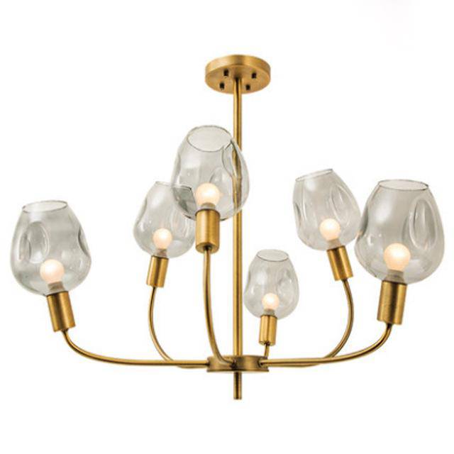 Πολυέλαιος μοντέρνας σχεδίασης χρυσού και καπνιστό γυαλί