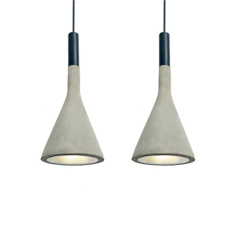 Κρεμαστό φωτιστικό τσιμέντου κώνου Aplomb - Γκρι - FLASH