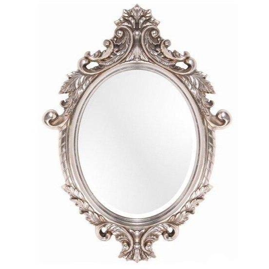 Ρετρό ασημί καθρέφτης τοίχου σε στυλ μπαρόκ