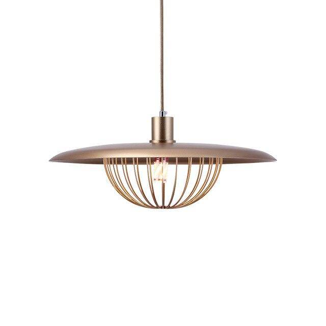 Κρεμαστό φωτιστικό μακρύ χρυσό σχέδιο κλουβιού