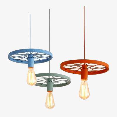 Ρετρό σχέδιο κρεμαστό φωτιστικό σε σχήμα μεταλλικού τροχού