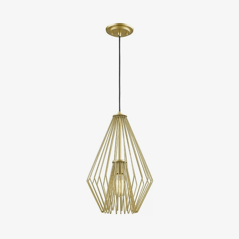 Μοντέρνο κρεμαστό φωτιστικό LED σε χρυσό σχέδιο μεταλλικό κλουβί