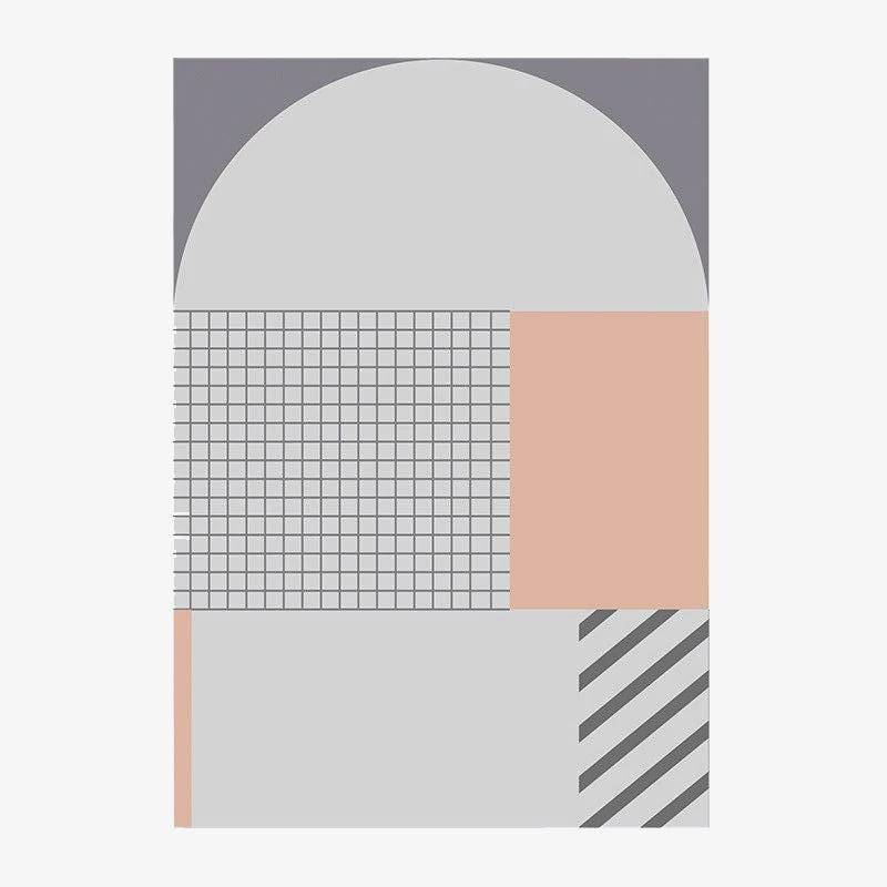 Καλλιτεχνικό γκρι ορθογώνιο χαλί με γεωμετρικά σχέδια