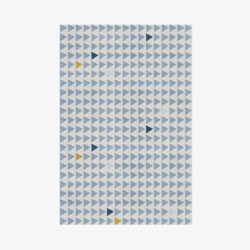 Ορθογώνιο χαλί με μπλε γεωμετρικά σχέδια