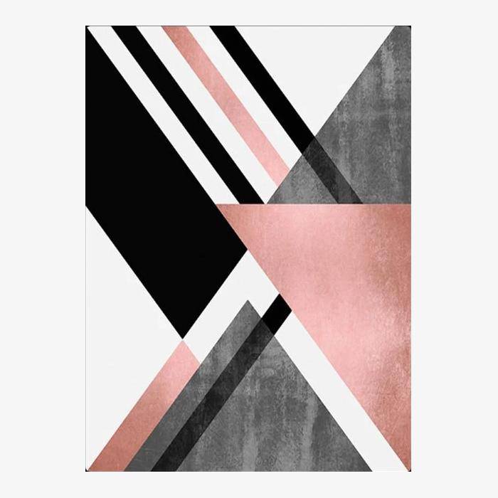 Ροζ γκρι και ροζ γεωμετρικό ορθογώνιο χαλί