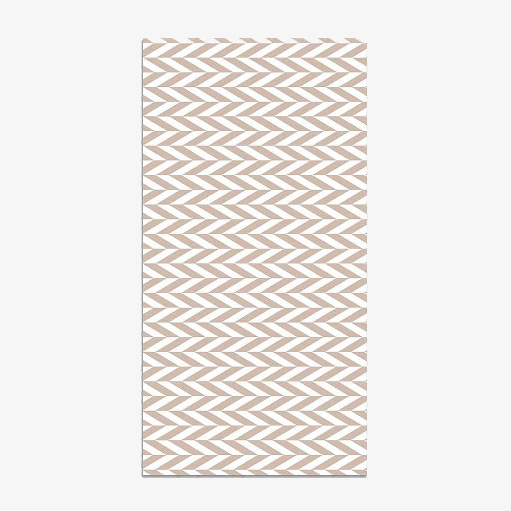 Σκανδιναβικό ορθογώνιο χαλί με ροζ και λευκά γεωμετρικά σχήματα