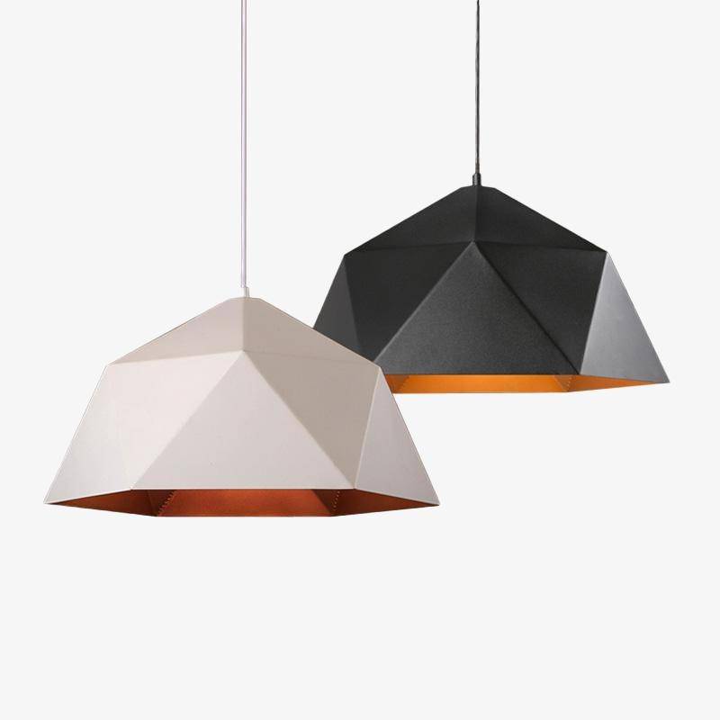 Κρεμαστό φωτιστικό με γεωμετρικό μοντέρνο σχεδιασμό Art Deco (μαύρο ή άσπρο)