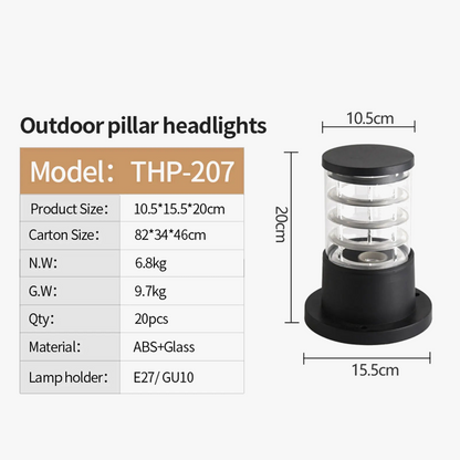 10,5X20cm E27 Pathway Light Εξωτερικός κήπος Αδιάβροχο ABS Smart Landscape Yard Lamp Post Lights Lamp Decoration No Bulb