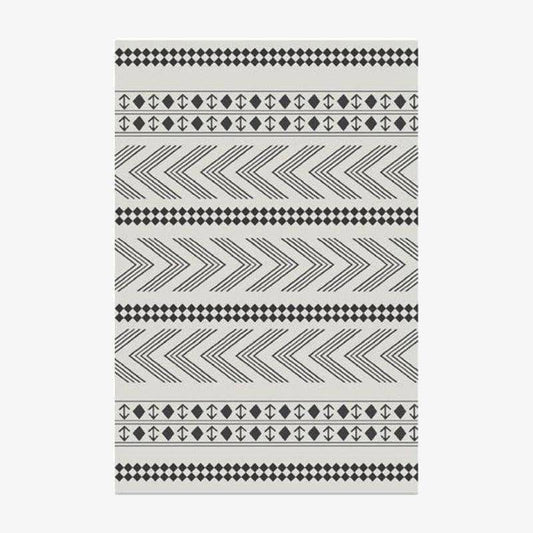 Ορθογώνιο χαλί με γκρι γεωμετρικά σχέδια σε στυλ Keecy