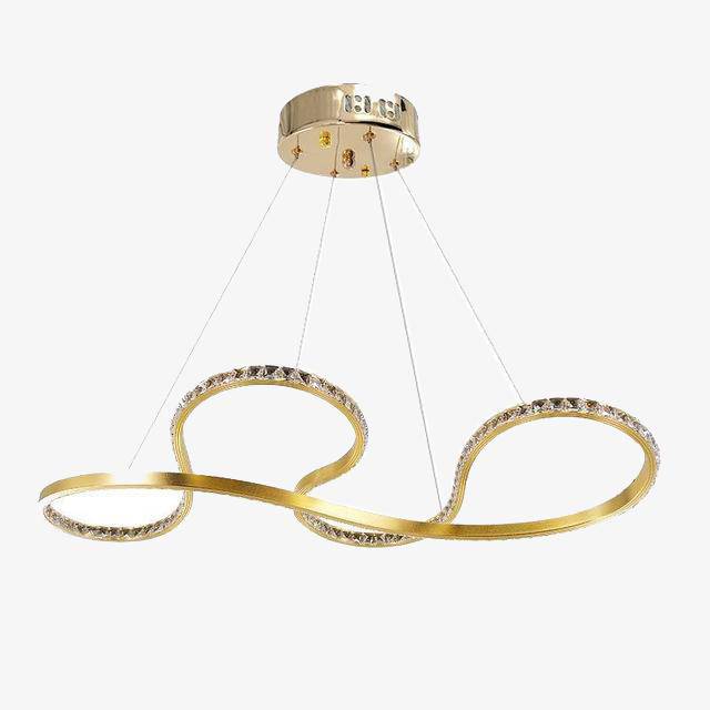 Πολυέλαιος στρογγυλής σχεδίασης με χρυσό και κρυστάλλινο LED