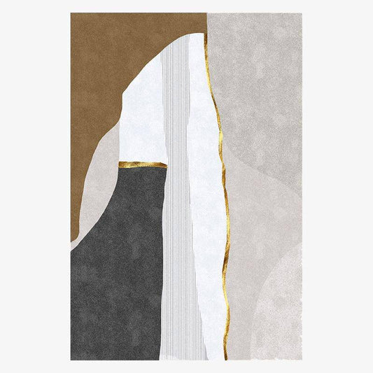 Μοντέρνο ορθογώνιο χαλί σε χρυσό γεωμετρικό στυλ Β