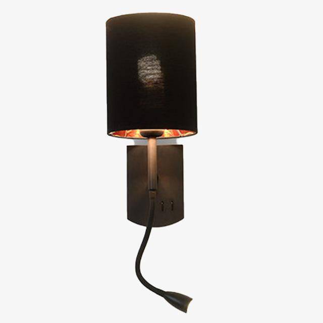 Vintage LED φωτιστικό τοίχου με αμπαζούρ και φως ανάγνωσης