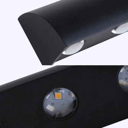 Φωτιστικό τοίχου LED Φωτιστικά Εξωτερικού χώρου Μοντέρνα Είσοδος Σκάλα Μπαλκόνι Σπίτι Κήπος 110V IP54 Βεράντα Βεράντα Αδιάβροχο μαύρο φωτιστικό τοίχου