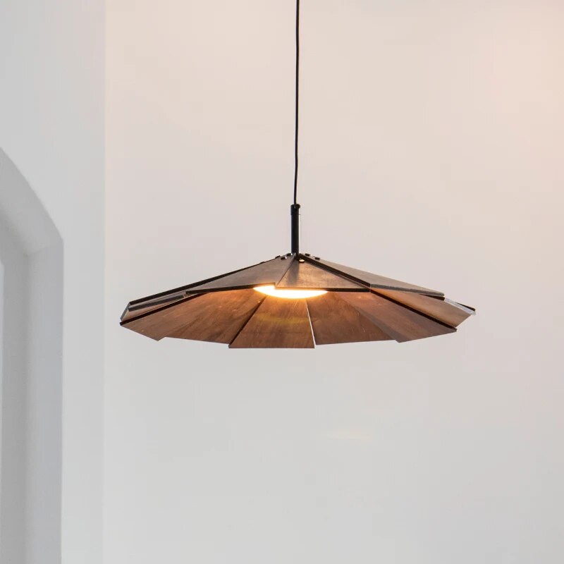 Κρεμαστό φως γιαπωνέζικου στυλ μονόκεφαλο μασίφ ξύλο