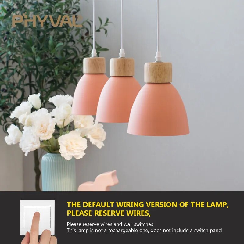 Σκανδιναβικός ξύλινος πολυέλαιος 3 κεφαλών διακόσμηση