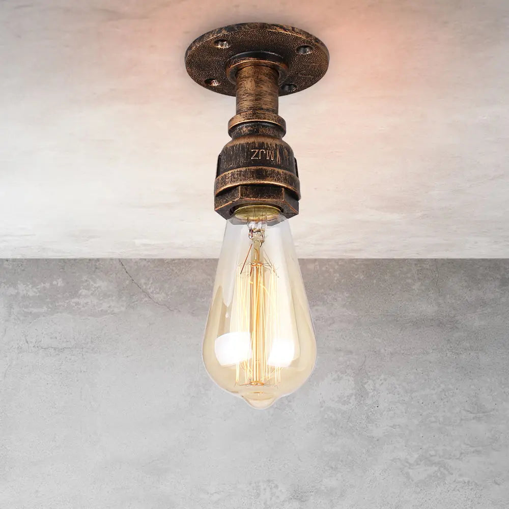 Loft Steampunk Vintage Μεταλλικό Φωτιστικό Σωλήνα Νερού