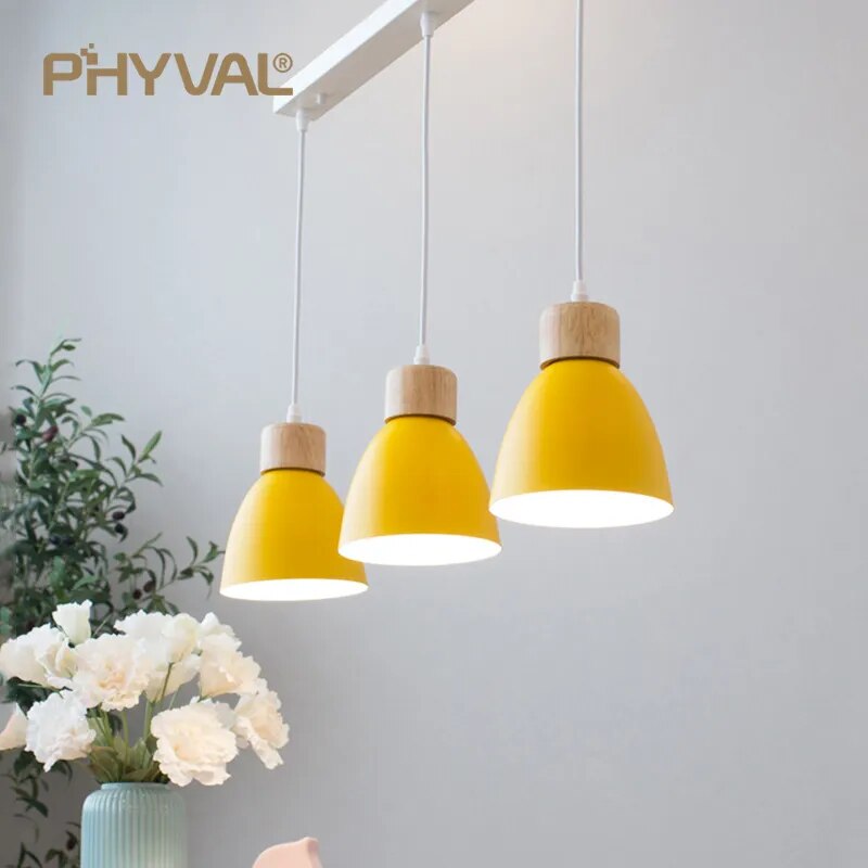 Σκανδιναβικός ξύλινος πολυέλαιος 3 κεφαλών διακόσμηση