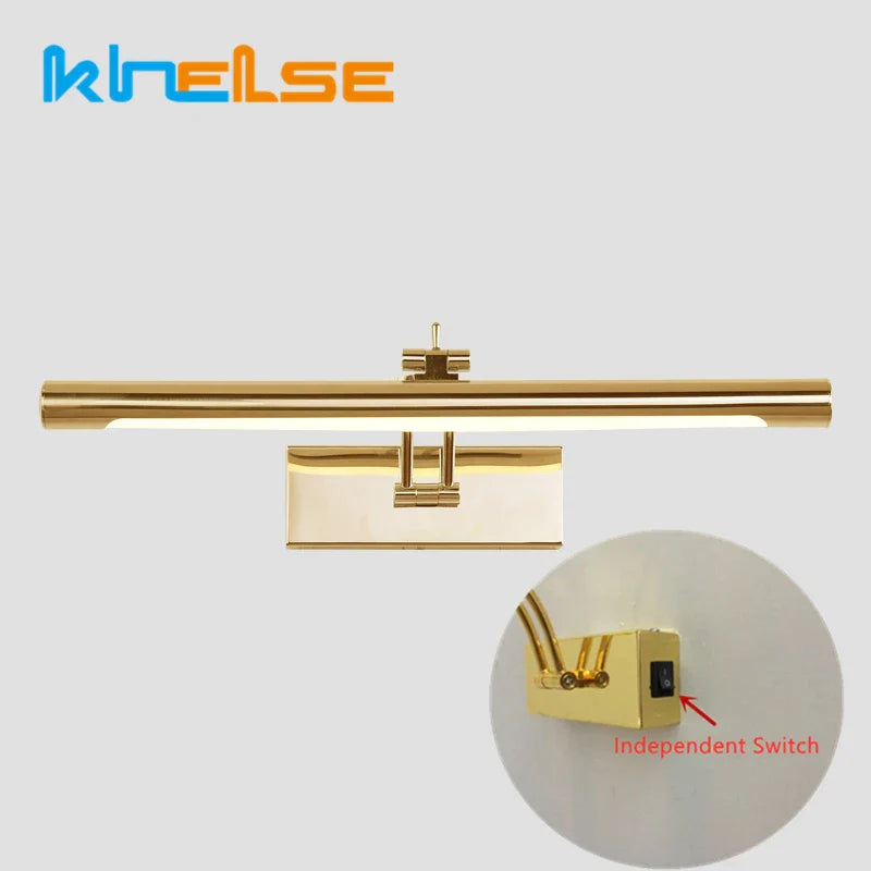 Μοντέρνο αδιάβροχο φως τοίχου LED καλλυντικός καθρέφτης από ανοξείδωτο χάλυβα