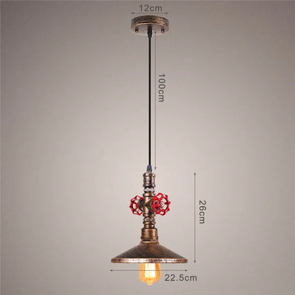 Loft Steampunk Vintage Μεταλλικό Φωτιστικό Σωλήνα Νερού