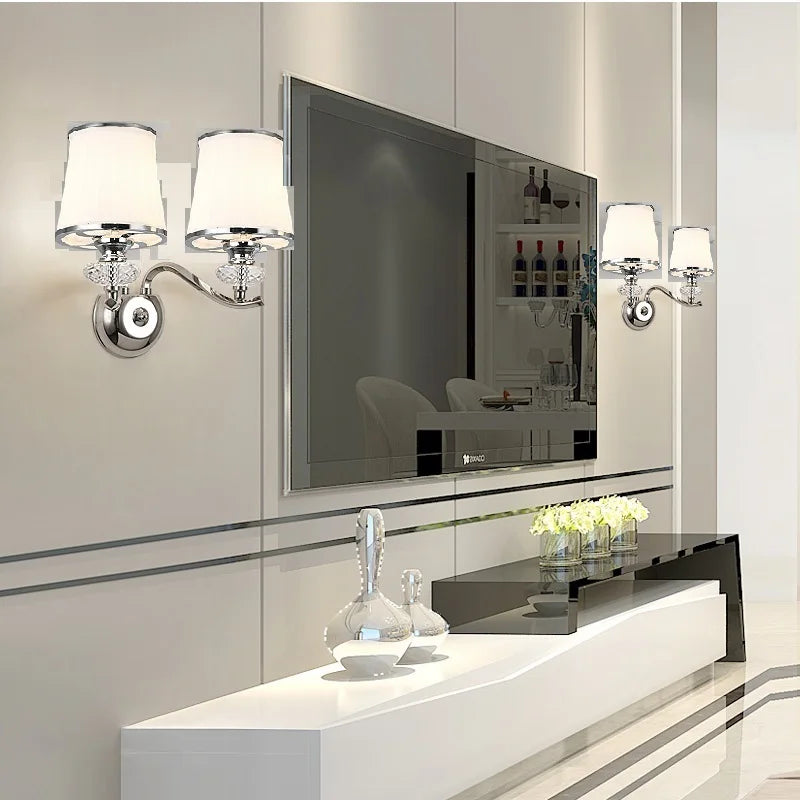 Luster Chrome moderne Led en cristal E14