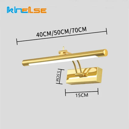 Μοντέρνο αδιάβροχο φως τοίχου LED καλλυντικός καθρέφτης από ανοξείδωτο χάλυβα