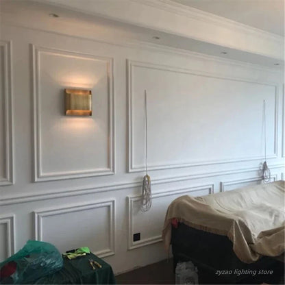 Πολυτελές Χάλκινο Επιτοίχιο Φωτιστικό Μοντέρνο Φωτιστικό Ξενοδοχειακού Διαδρόμου για Σαλόνι Υπνοδωμάτιο Φωτιστικά κομοδίνου Φωτιστικό φόντου Φωτιστικό τοίχου Απλίκα LED Φωτιστικά