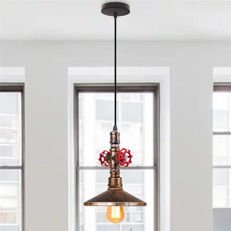Loft Steampunk Vintage Μεταλλικό Φωτιστικό Σωλήνα Νερού