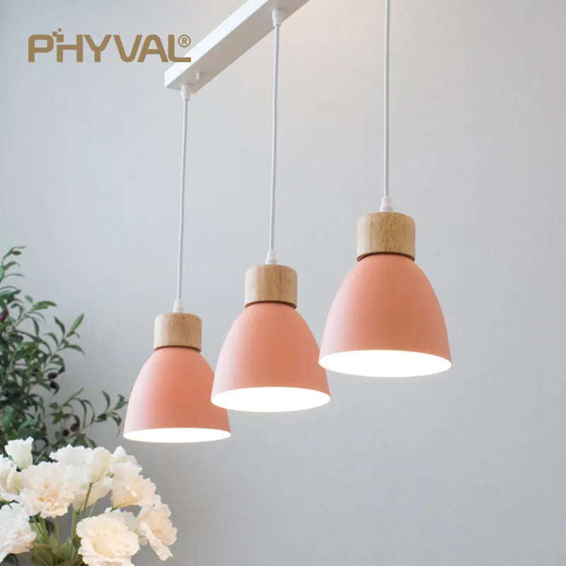 Σκανδιναβικός ξύλινος πολυέλαιος 3 κεφαλών διακόσμηση