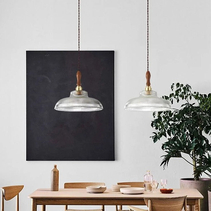 Φωτιστικό κρεμαστό κωνικό σχέδιο σε Vintage Nordic Glass