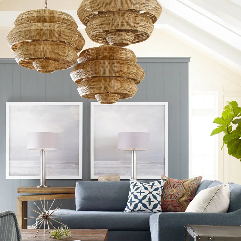 Ανάρτηση Bohemian Style Rattan Art en rotin