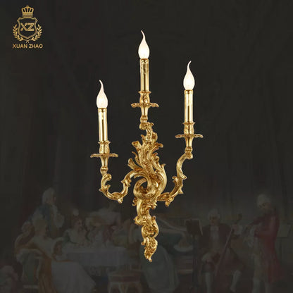 Βασιλικό πολυτελές φως τοίχου αντίκα ορείχαλκος