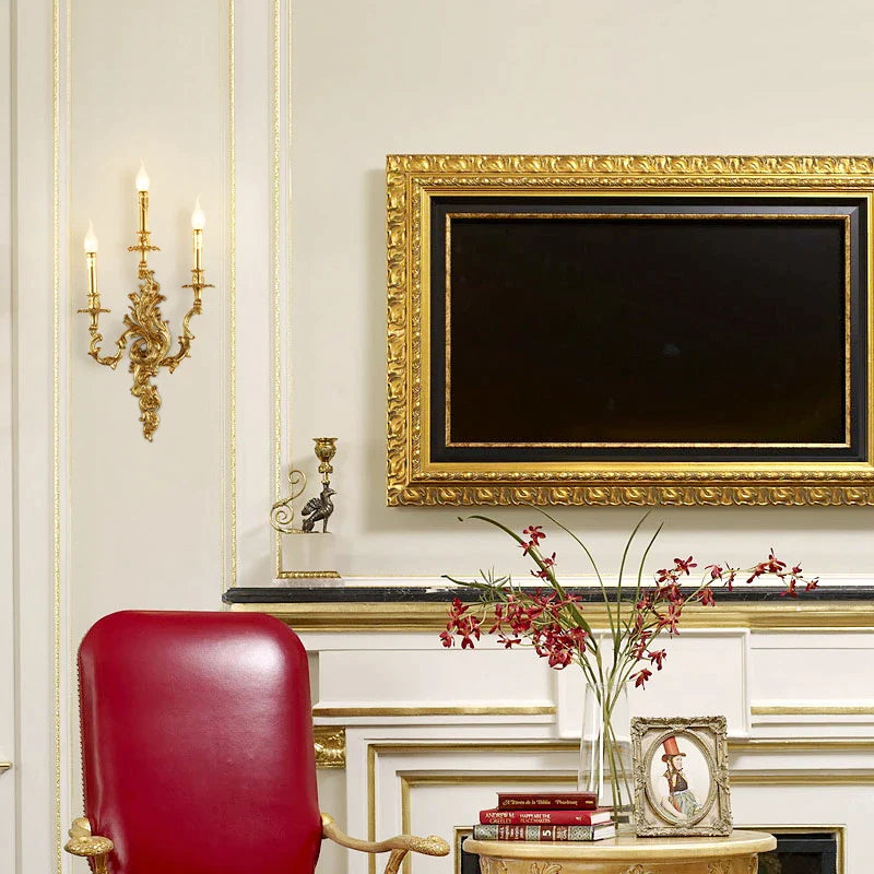 Βασιλικό πολυτελές φως τοίχου αντίκα ορείχαλκος