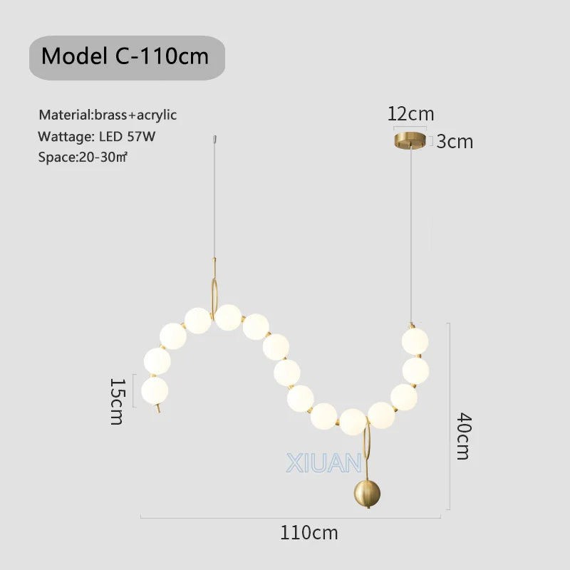 Στρογγυλεμένο σχέδιο πολυέλαιος με μπάλες LED
