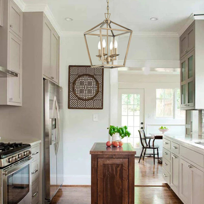 Χρυσό κρεμαστό φωτιστικό LED Αμπαζούρ Bird Cage