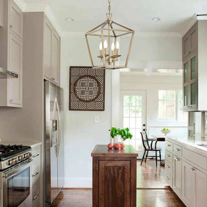 Χρυσό κρεμαστό φωτιστικό LED Αμπαζούρ Bird Cage