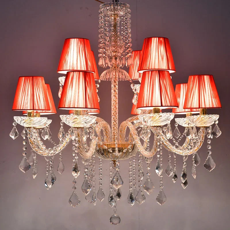 European Crystal Chandelier Creative Lamp στο σαλόνι Μπαρ Τηλεόραση Maan Cafe Restaurant Chandelier Hotel Golden Crystal Lamps