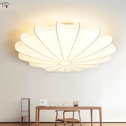 Φωτιστικό οροφής Ιαπωνικό Κορεάτικο ζεστό κλασικό μεταξωτό ύφασμα Zen Art Led