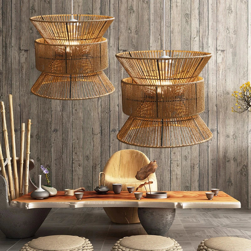 Πολυέλαιος χάρτινου σχοινιού Wabi-sabi Ιαπωνικού στυλ