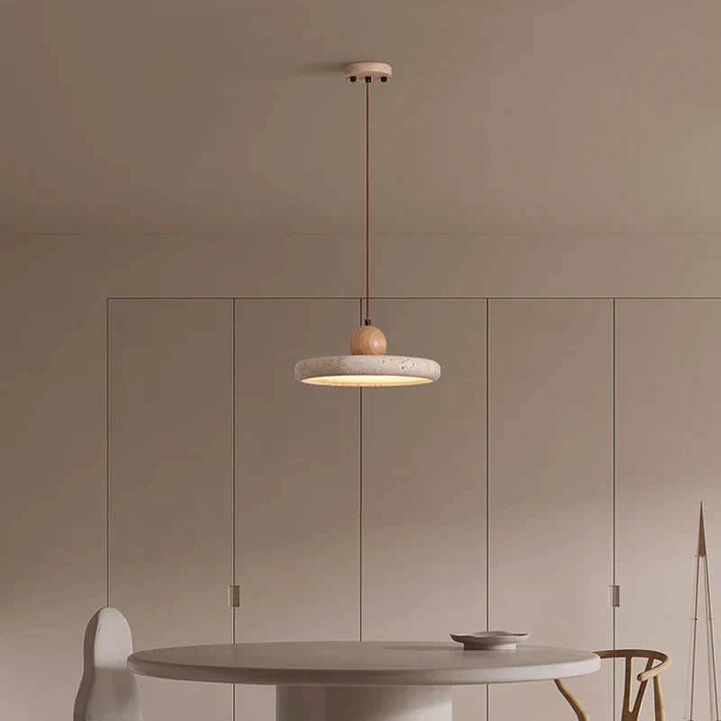 Μοντέρνο και δημιουργικό διακοσμητικό κυκλικό στρογγυλό κρεμαστό φωτιστικό από φυσική πέτρα