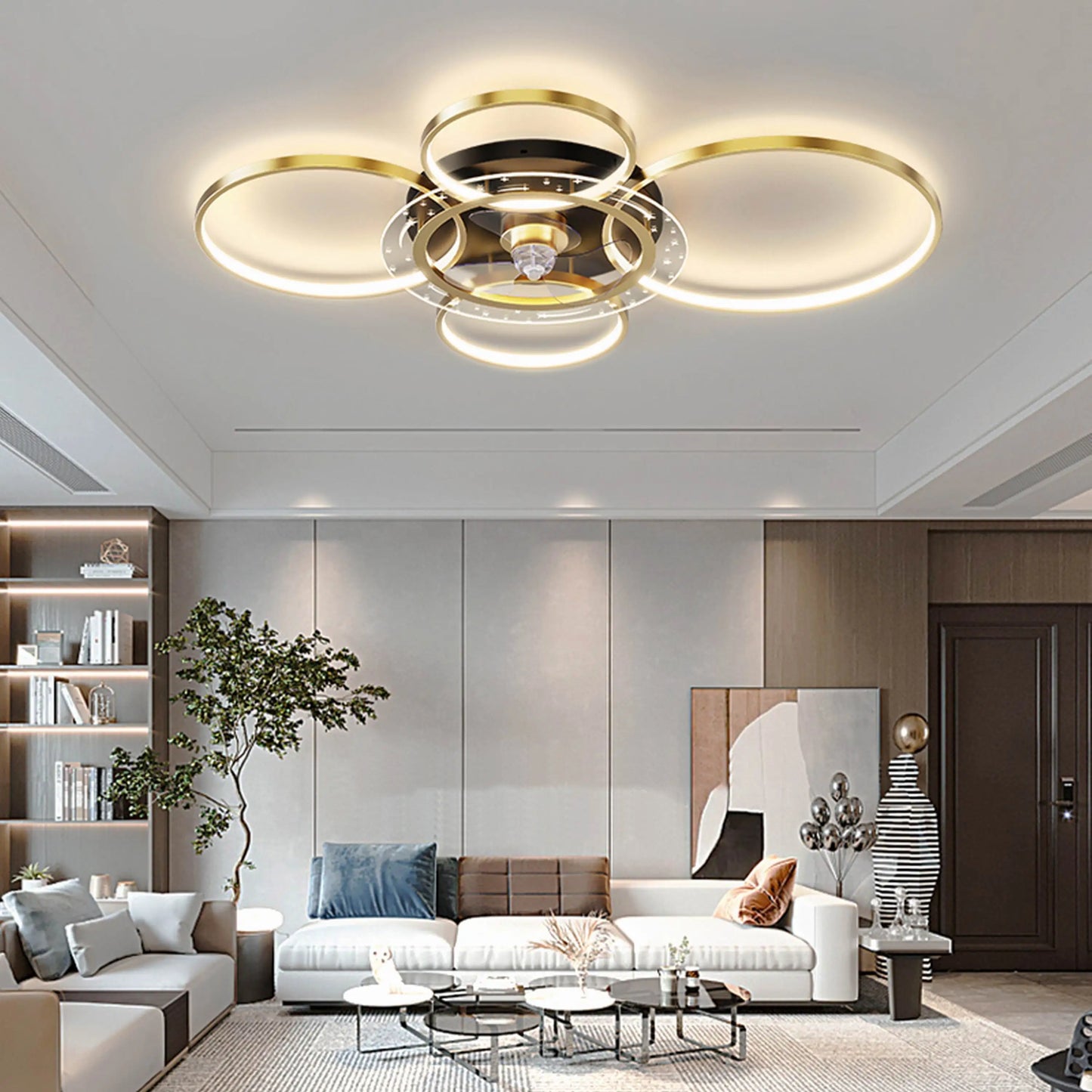Σχέδιο Plafonnier avec des cercles à LED