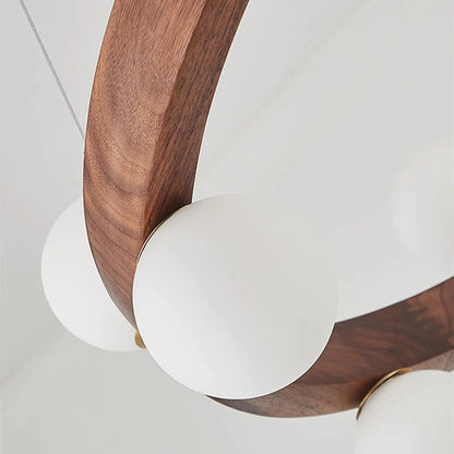 Στρογγυλό ξύλινο δαχτυλίδι πολυελαίου Nordic design
