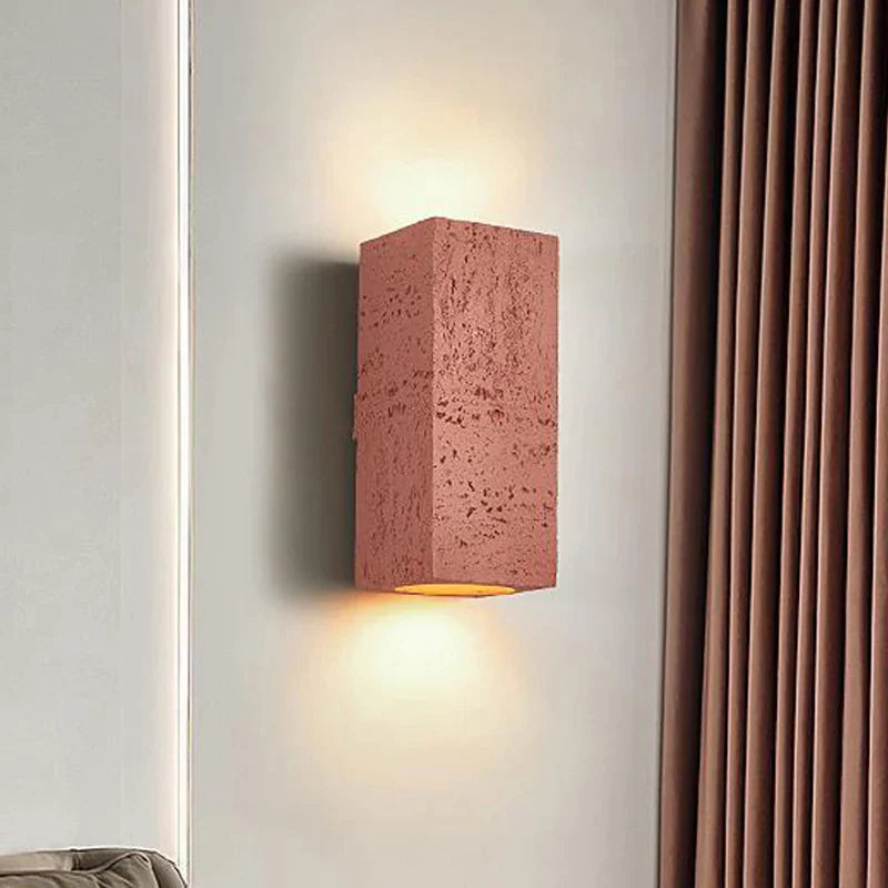 Wabi-sabi τετράγωνο φωτιστικό τοίχου Led από σκανδιναβικό τσιμέντο