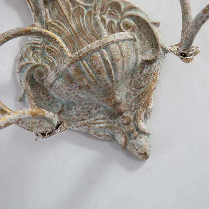 Σιδερένιο Αντικέ Διπλό Επιτοίχιο Φωτιστικό Γαλλικού Στιλ
