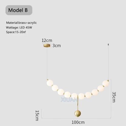 Στρογγυλεμένο σχέδιο πολυέλαιος με μπάλες LED