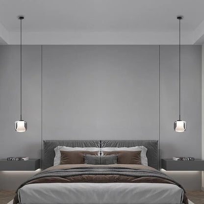 Μοντέρνο κρεμαστό φωτιστικό LED με τρικέφαλο γκρι καπνικό γυαλί