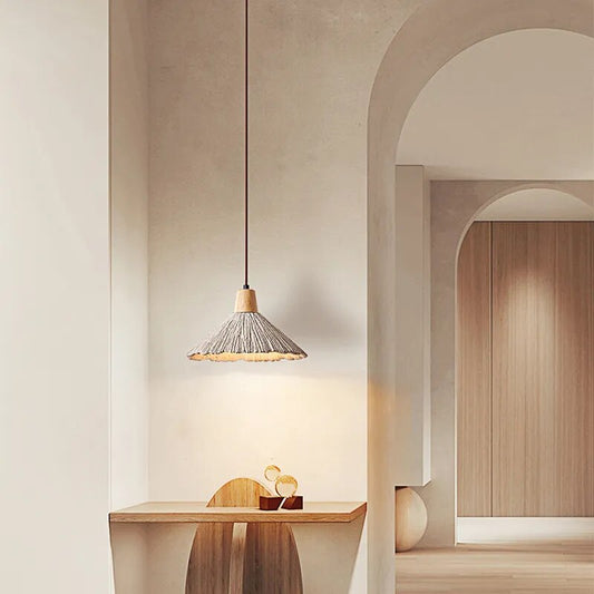 Κρεμαστό ριγέ κωνικό φωτιστικό Wabi Sabi Nordic