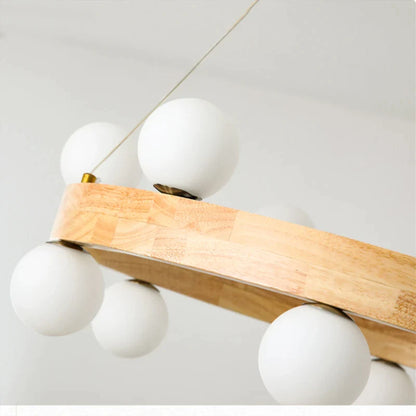 Στρογγυλό ξύλινο δαχτυλίδι πολυελαίου Nordic design