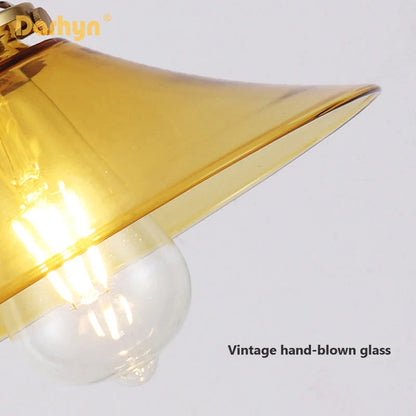 Κρεμαστό φωτιστικό Glass Brass Copper Minimalist E27 Edison Restaurant
